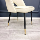 Astra Velvet Dining Chair Beige/Black/Rust/Champagne