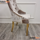 Majestic Loin Knocker Beige Velvet - Dining Chairs With Gold Legs