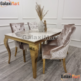 Majestic Loin Knocker Beige Velvet - Dining Chairs With Gold Legs