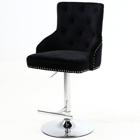 Majestic Lion Knocker Bar Stool- Black