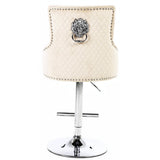 Majestic Lion Knocker Bar Stool- Mink