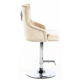 Majestic Lion Knocker Bar Stool- Mink