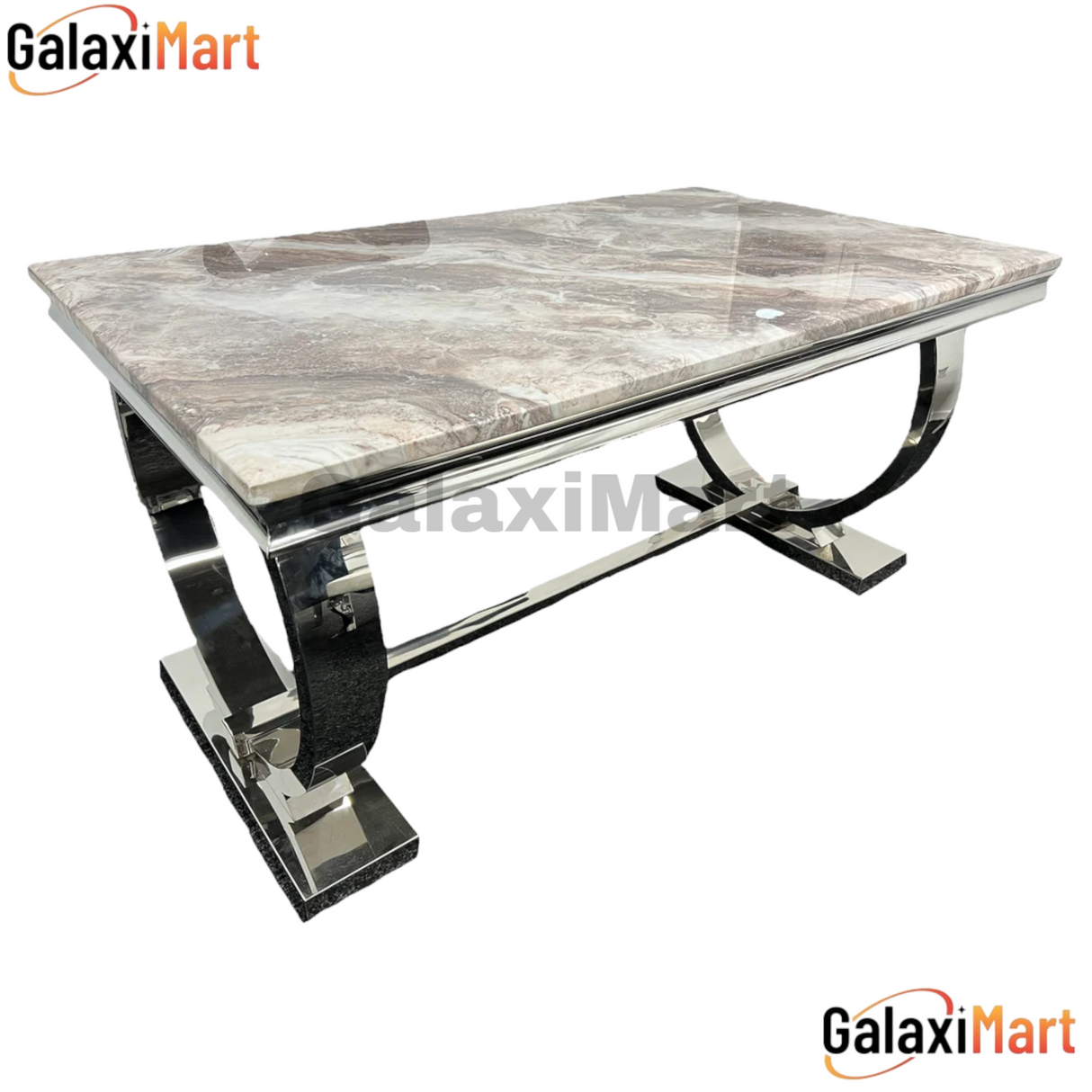 Ariana 150cm/ 180cm/200cm Brown Marble Dining Table and Beige Velvet Dining Chairs