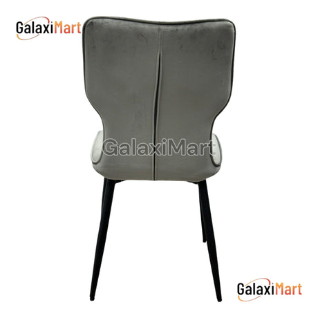 Windsor Luxury Velvet Grey/Mink/Black Dining Chairs Black Legs