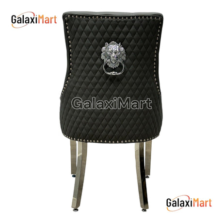 Majestic PU Leather Dining Chair Lion Head Knocker