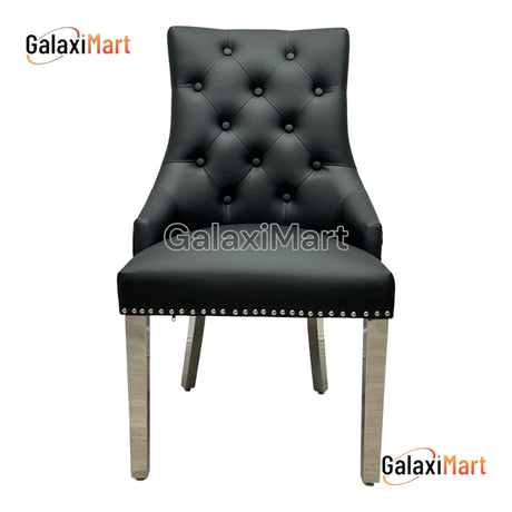 Majestic PU Leather Dining Chair Lion Head Knocker