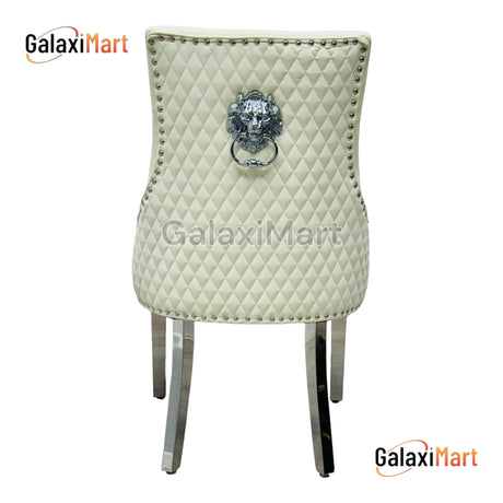 Majestic PU Leather Dining Chair Lion Head Knocker