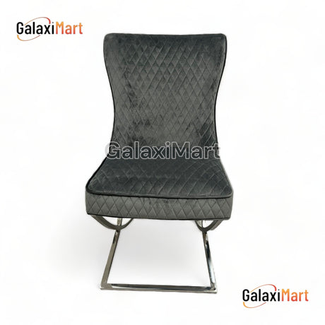 Rome Black Velvet Dining Chairs- Chrome Legs - Dining Chairs