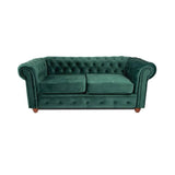 Chesterfield Sofa Set Green/Black/Grey Velvet Fabric