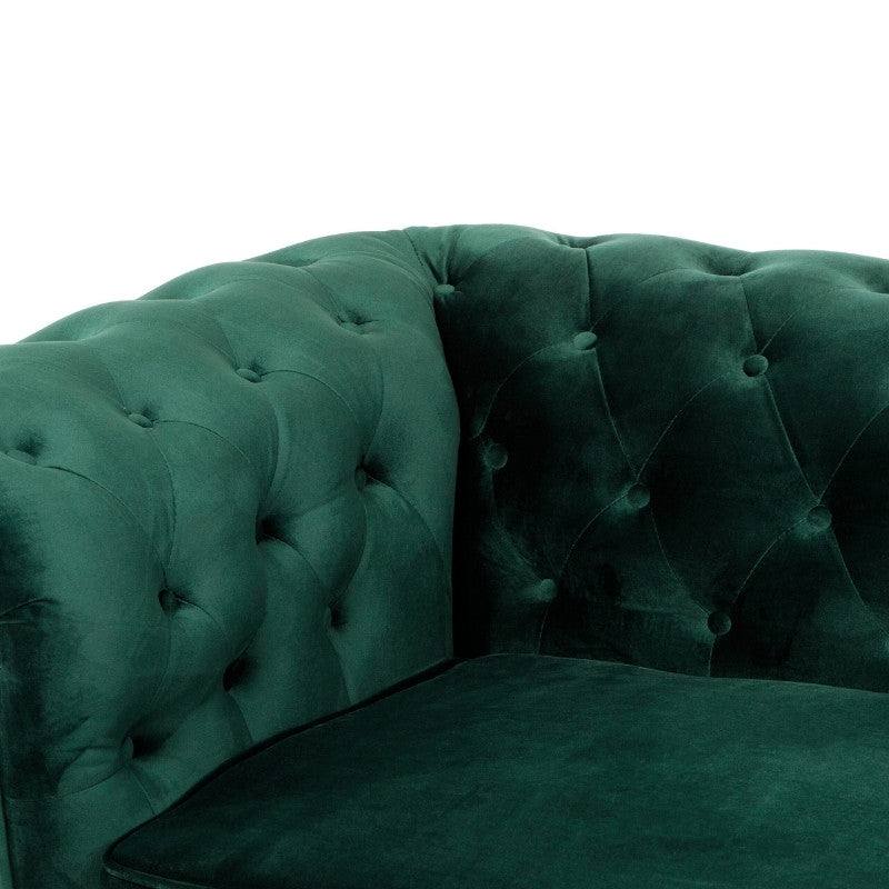 Chesterfield Sofa Set Green/Black/Grey Velvet Fabric