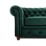 Chesterfield Sofa Set Green/Black/Grey Velvet Fabric