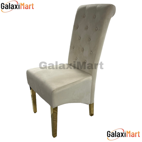 Lucy Luxurious Velvet Dining Chair Collection with Gold Legs