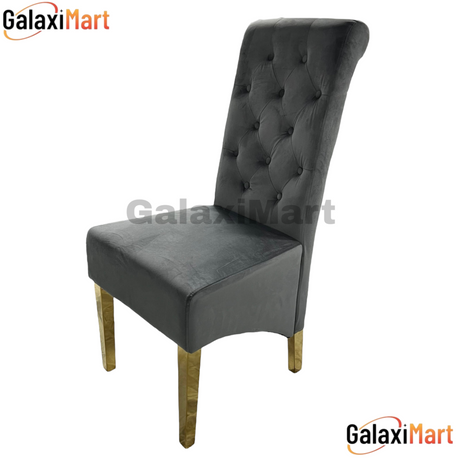 Lucy Luxurious Velvet Dining Chair Collection with Gold Legs