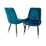 Luna Velvet Dining Chairs- Black and Gold Legs