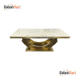 2m Gold & Cream Marble Dining Table With Set of Cream/Black Gold Loin Knocker Dining Chairs