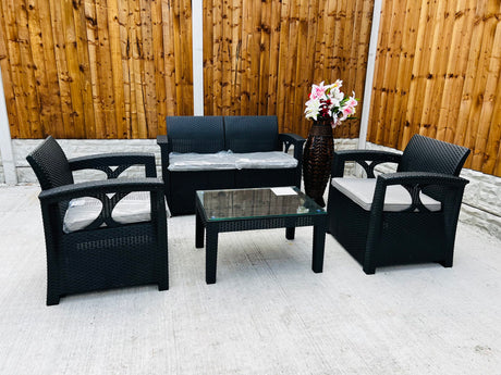 4 Pcs Rattan Garden Furniture Set