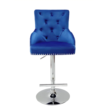 Majestic Lion Knocker Bar Stool -Blue