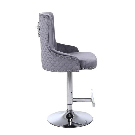 Majestic Lion Knocker Bar Stool- Grey