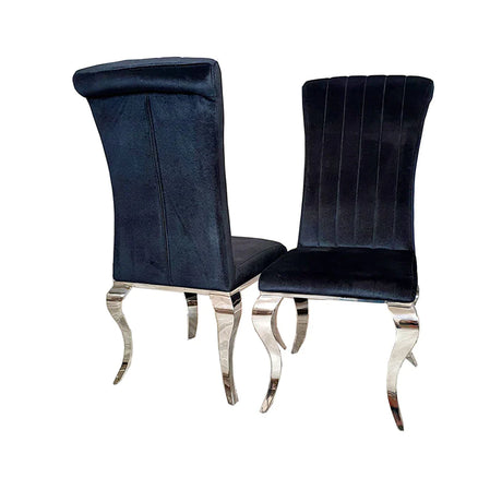 2 Nicole Dining Chairs- Leather- Chrome legs