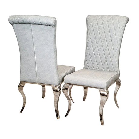 2 Nicole Dining Chairs- Leather- Chrome legs