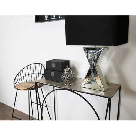 Ekanshi Black and Nickel Console Table