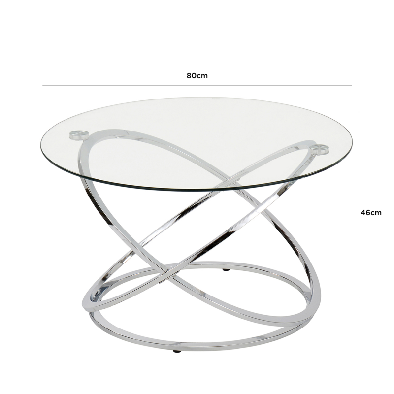 Rizzo Chrome Coffee Table