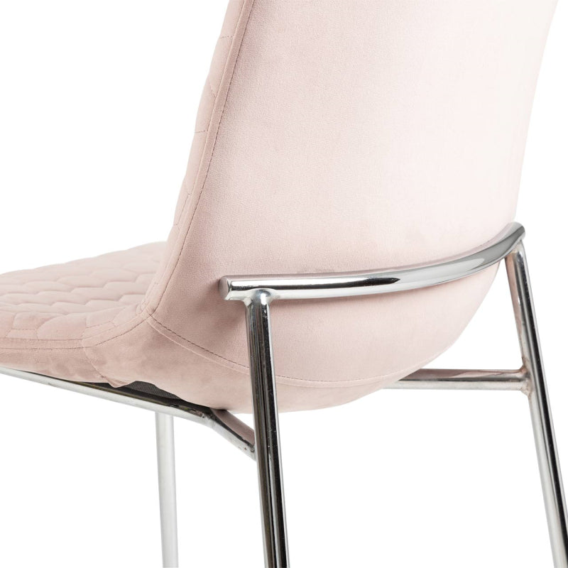 2 Zula Pink Dining Chair With Chrome Legs