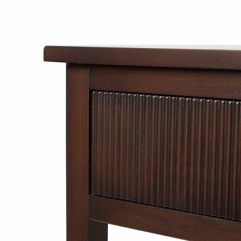 Lindon Walnut Brown 2 Drawer Console Table with Gold Handles