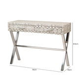 Faux Snake Leather 2 Drawer Console Table LF064-00-BLWH