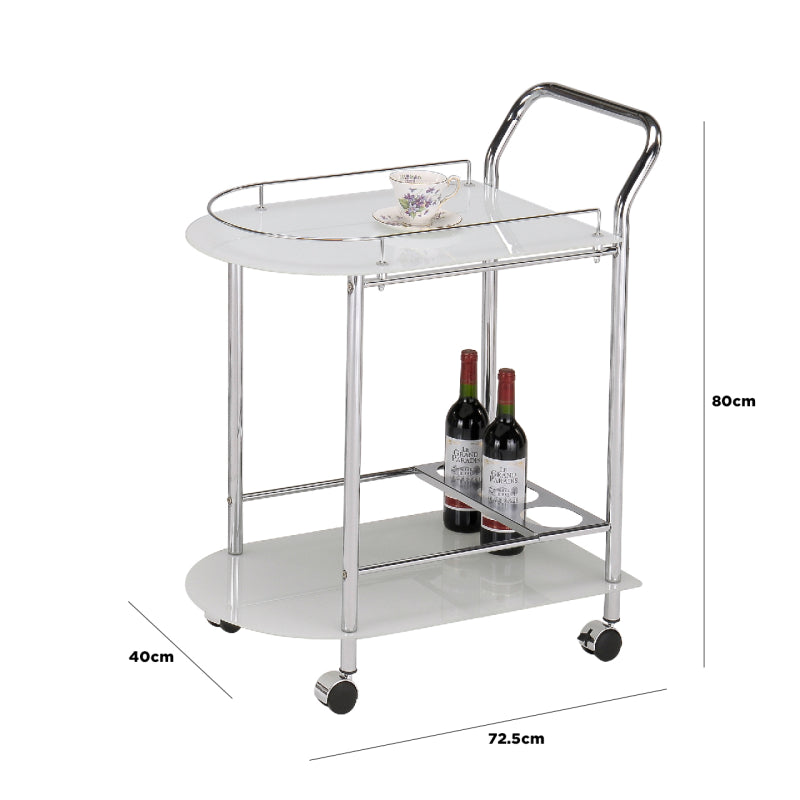 Bavaro Chrome Metal Drinks Trolley