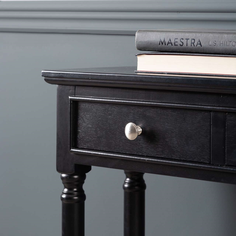 Delta Black 3 Drawer Console Table