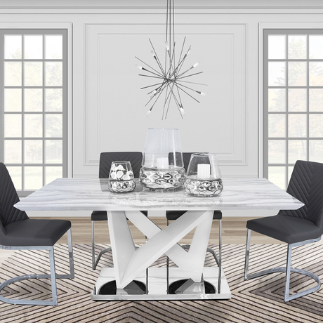 Amara 180cm Rectangle Marble Effect Dining Table