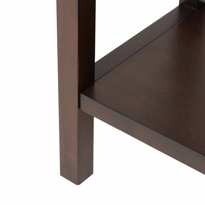 Lindon Walnut Brown 2 Drawer Console Table with Gold Handles