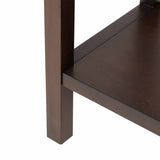 Lindon Walnut Brown 2 Drawer Console Table with Gold Handles