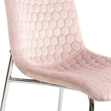 2 Zula Pink Dining Chair With Chrome Legs