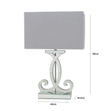 Hera Clear Mirror Table Lamp with grey shade