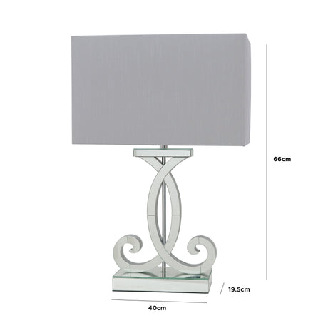 Hera Clear Mirror Table Lamp with grey shade