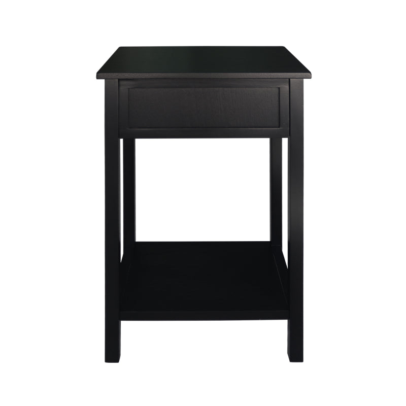 Lindon Black Wood One Drawer End Table