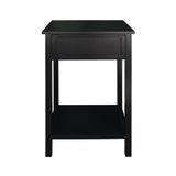 Lindon Black Wood One Drawer End Table