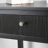 Lindon Black Wood One Drawer End Table