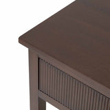 Lindon Walnut Brown 2 Drawer Console Table with Gold Handles