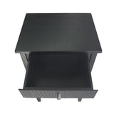 Lindon Black Wood One Drawer End Table