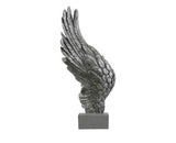 Antique Silver Left Angel Wing Decor