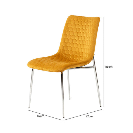 2 Zula Orange Dining Chair With Chrome Legs