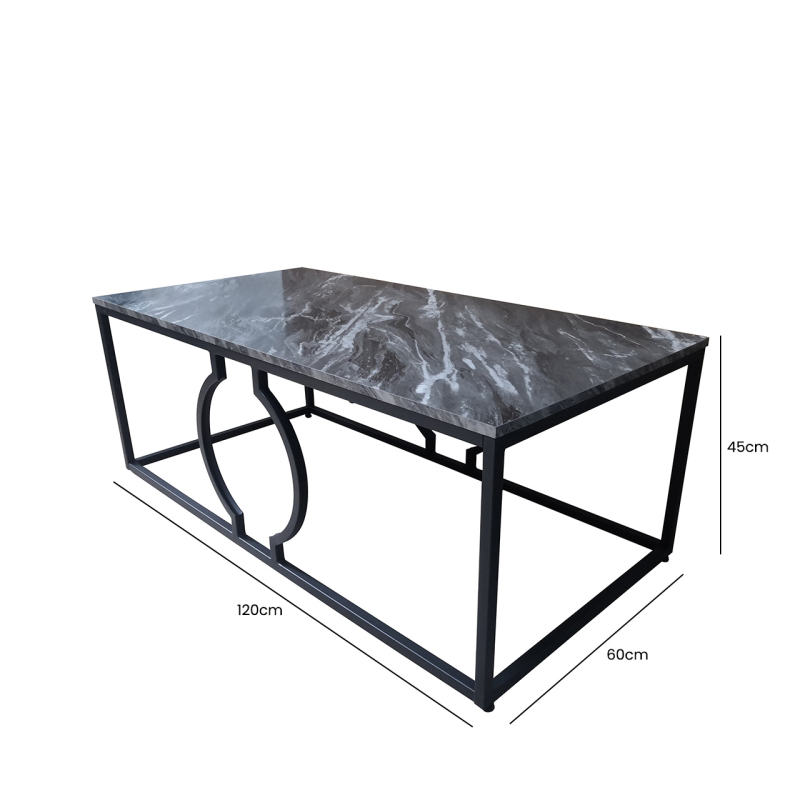 Alora Black Metal Coffee Table