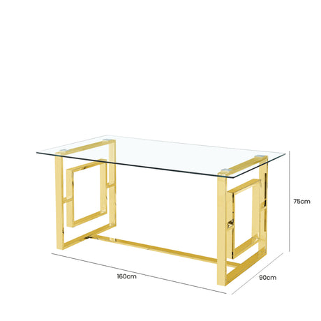 Apex Gold Metal Dining Table