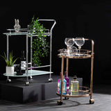 Harry Gold Metal & Clear Glass Drinks Trolley MF248-00-GDCL