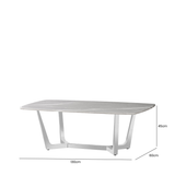 Meghan Chrome Metal with Grey Faux Marble Top Coffee Table