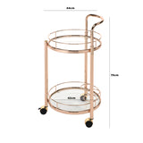 Harry Gold Metal & Clear Glass Drinks Trolley MF248-00-GDCL