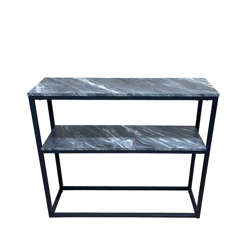 Alora Black Metal 2 Tier Console Table